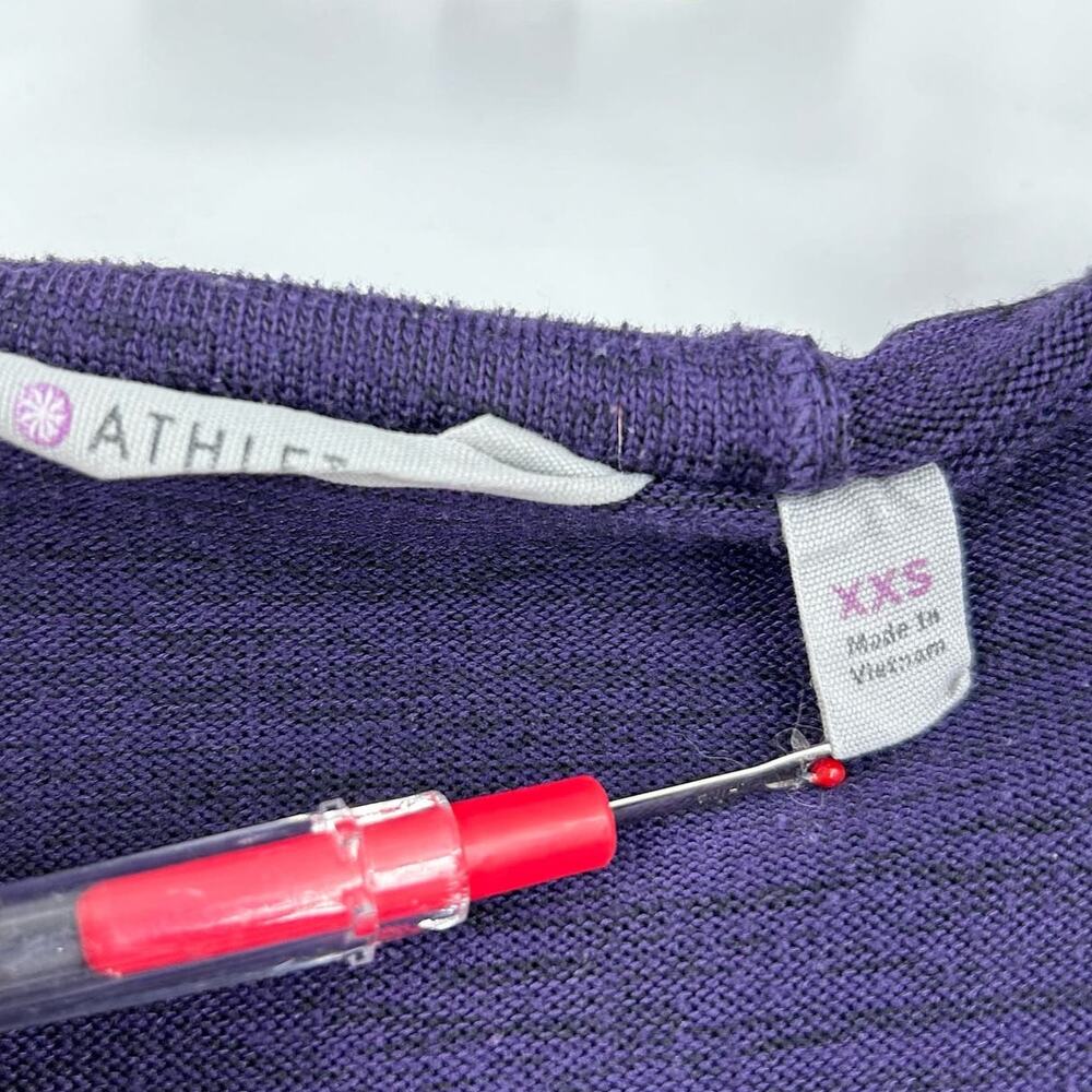 Athleta Full Zip Drawstring Hooded Sweatshirt Women's Size XXS Purple - Picture 5 of 8